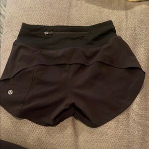Lululemon Athletica Black Athletic Shorts with Layered Design